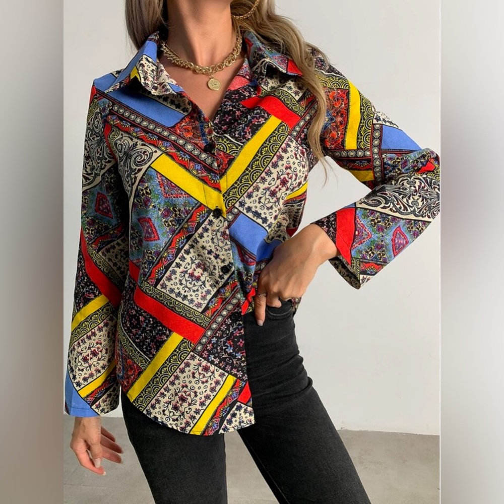 Bold and Unique Scarf Print Shirt